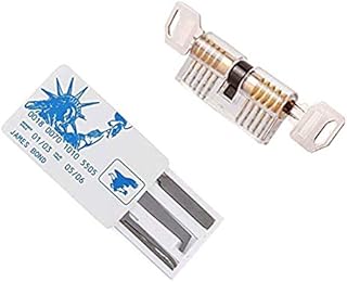Mcvcoyh Lock Pick Set, 5 Piece Lock Picking Tools + 1 Transparent Training Locks for Beginner and Locksmith Training (Transparent)
