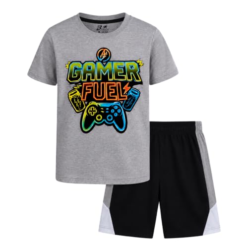 Image of Pro Athlete Active Boys Short Sets - 2 Piece Performance Crewneck Short Sleeve T-Shirt and Shorts Boys Athletic Sets (8-16)