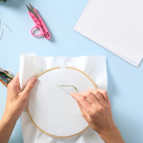 Image of BENECREAT 16CT Cotton Cross Stitch Fabric, 40x20 Inch Aida Cloth 16 Count Embroidery Cloth for Craft Embroidery, Handmade Needlework, DIY Handicrafts, 0.5mm Thick