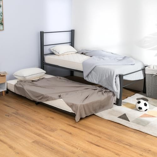 La Mejor Recopilación de Cama Canguro Coppel los más recomendados. 44 ATLAS DEL DESCANSO Cama Doble Individual con Cama Baja Deslizable, Ideal para Espacios Reducidos, Estructura Resistente y Fácil de Montar, Cama Canguro Moderna y de Metal...