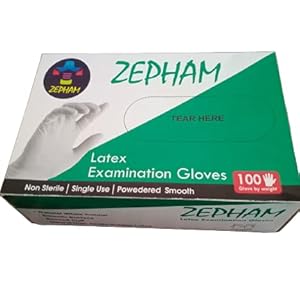 Zepham Latex Medical Examination Disposable Powdered Hand Gloves (Large) – Pack of 100 Pieces