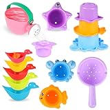 Badespielzeug Baby ab 1 2 3 4 Jahr,10 Stück Badewannenspielzeug Wasserspielzeug Kinder,Schimmelfreies Badewannen Spielzeug Baby,Planschbecken Spielzeug für Mädchen Junge