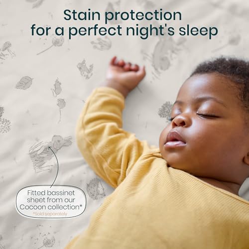 Image of Tutti Bambini 100% Waterproof Bassinet Mattress Protector - Premium Ultra Breathable Bassinet Mattress Pad Cover, Machine Washable, Compatible with CoZee Bassinets (31.8 x 20 in)
