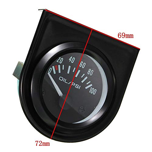 Mintice 2 52mm Licht Kfz Auto Öldruck Anzeige Oil Pressure Anzeige Instrument Gauge Meter Rauchfarbe Len Zeiger Indikator