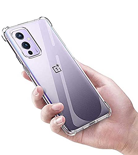 Image of Soft Flexible Silicone Back Cover Compatible with OnePlus 9, Transparent Case + Screen Guard