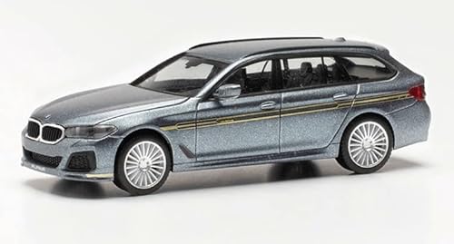 herpa 430968 BMW modellbil Alpina B5 Touring, miniatyr i skala 1:87, samlarobjekt, tillverkad i Tyskland, modell av plast miniatyrmodell