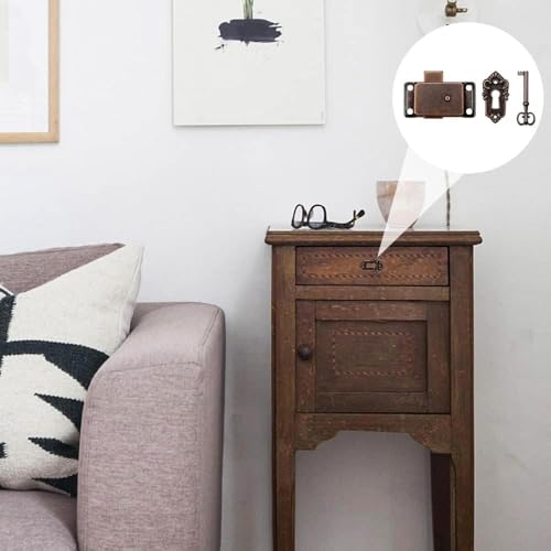 Namvo Antike Schranktürschloss-Sets, Antikes Schrankschloss mit Schlüssel, Vintage-Schranktürschloss für Kleiderschr?nke, Schr?nke, Schubladen, Kisten