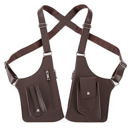 Image of FakeFace Leather Armpit Bag for Men Adjustable Strap Anti-theft Harness Wallet Steampunk Underarm Shoulder Bag Armpit Wallet Pocket