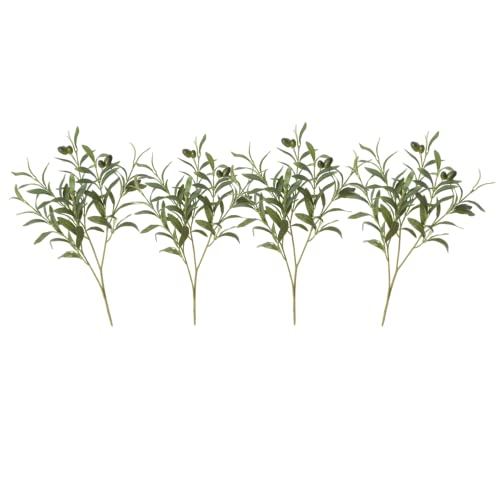 DODXIAOBEUL 4 ramas de olivo artificiales para jarrón, 48 cm, ramas de olivo artificiales, hojas de tallo con frutas, decoración del hogar, bodas, jarrones de fiesta, arreglos florales decorativos