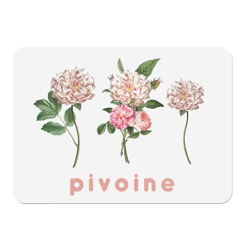 Sets de table souples dessous liège napperons blanc pivoine - 2