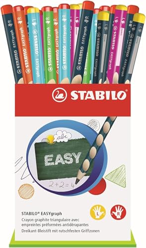 Crayon graphite STABILO EASYgraph avec empreintes préformées ergonomiques pot de 36 crayons HB