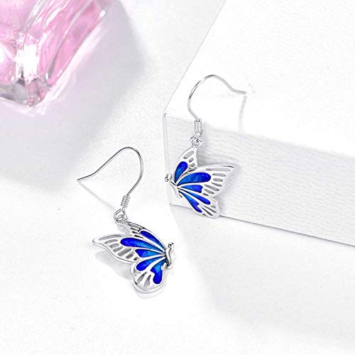 Sterling Silver Butterfly Dangly Earrings - Hypoallergenic, Perfect for Sensitive Ears - Mother's Day Gift for Women and Butterfly Lovers - Comes with Present Box2