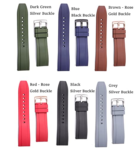 Image of Watch Band Quick Release Fluororubber 19mm 20mm 21mm 22mm Soft Durable Universal FKM Rubber Replacement Band Strap for Men Women
