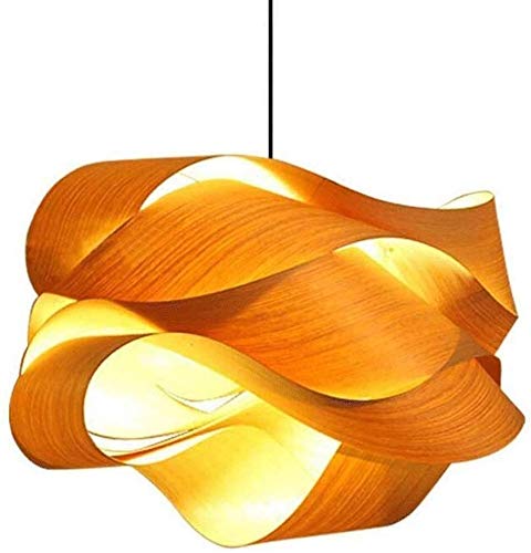 Chandelier en bois naturel haut de gamme lustre plafond 45cm