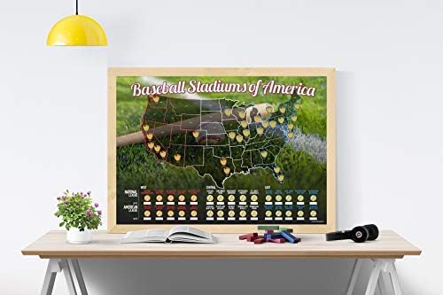 Baseball Stadiums of America Scratch Off Map | Gift for Baseball Sport Fans — view 5