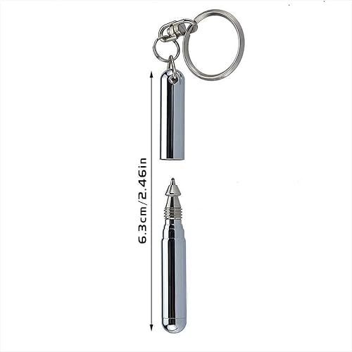 Miniatura 3 de 1 mini bolígrafo retráctil hecho de acero inoxidable, bolígrafo de herramientas de metal, llavero retráctil para papá, cumpleaños, Navidad para