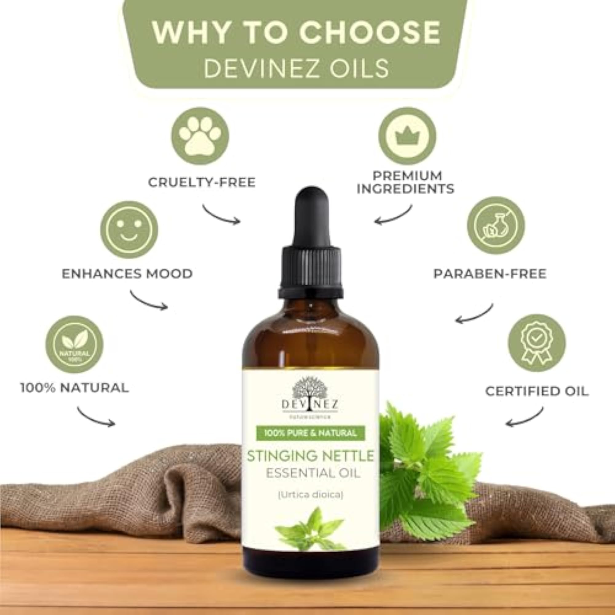 Stinging Nettle Essential Aromatherapy Oil for Hair & Skin