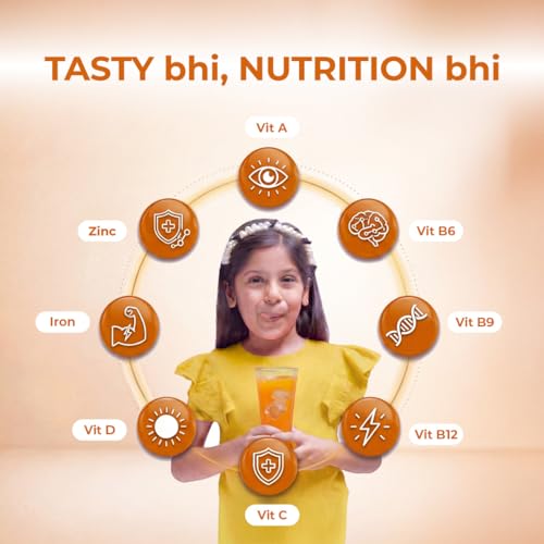 Image of Good Monk Fruit Drink Mix (Natural Orange Powder), 50% Less Sugar with 8 Vitamins & Minerals (Vitamin B12, C, D, Iron & more) | Tasty, Healthy & Tangy Drink Mix for Hydration, Energy, Immunity, 24 Sachets