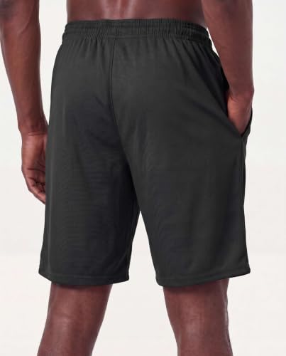 Image of 5 Pack Men's Mesh Shorts 9 inch Long Athletic Running Workout Gym Basketball | Elastic Drawstring Waistband, Casual, Lounge, Outdoor Shorts with Pockets, Moisture Wicking, Cooling, Quick Dry, Activewear