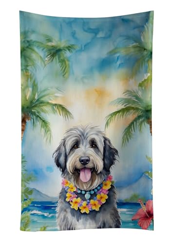 Caroline's Treasures Bergamasco Sheepdog Luau Kitchen Towel Dish Cloths Guest Hand Towel Decorative Bathroom Towel for Face,Tea, Dishcloth, Kitchen and Bath