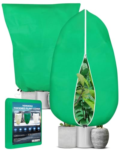Verdenu 2 Pezzi Cappuccio Protezione Piante, 120 * 180cm Protezione dell Piante Non Tessuto per Piante in Vaso, 90g/㎡ Protezione Invernale per Piante (Verde)