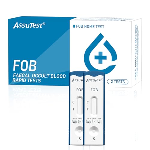 AssuTest Bowel Cancer Home Test Kit Fit Test Bowel Cancer 2 Tests Rapid At-Home Colon Screening for Occult Blood Easy to Use