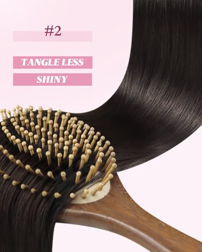 Image of YoungSee Micro Loop Hair Extensions Real Human Hair Dark Brown Micro Bead Hair Extensions Dark Brown Bead Extension Human Hair 20In Pre Bonded Hair Extension 50s 57g