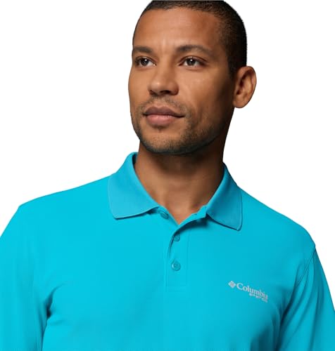 Columbia Men's PFG Freezer Polo, Ocean Teal, 6X - image 3