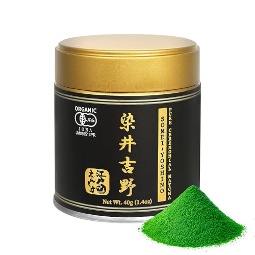 YEDOENSIS Pure Ceremonial Matcha Somei-Yoshino - Organic Japanese Green Tea Ceremonial Matcha Powder JAS Certified Organic Vegan Gluten-Free (40g)