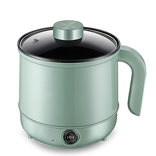 Ollas eléctricas de 1,7 L, cocina portátil de viaje, cocina eléctrica, sartén antiadherente para el hogar, olla rápida de fideos (olla verde)