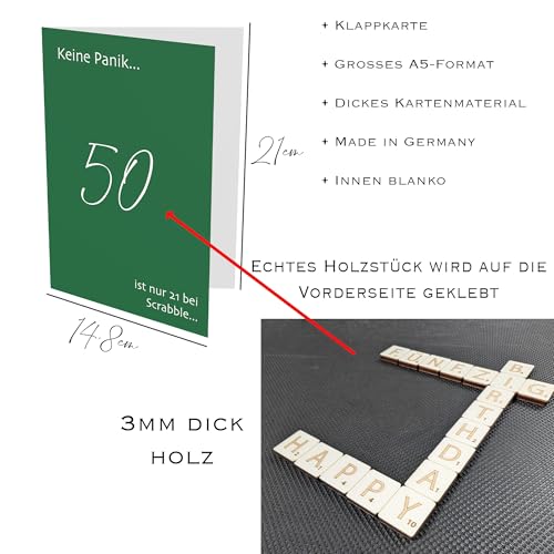 the lazy panda card company Geburtstagskarte 50 – Lustige Karte mit witzigem Spruch zum runden Geburtstag