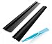 2 X Silicone Stove Gap Cover | Counter Top Stove Fills Gap Between Countertop and Stove | Seals Spills Between Stovetops, Washing Machines, Tables and more - Glossy Black
