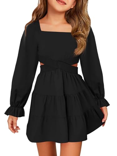 Robe fille manches longues confortable qui ne serre pas la taille