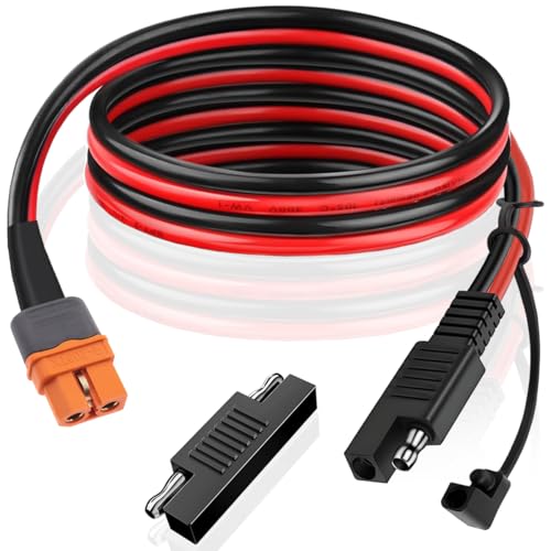 Xiatiaosann XT60IからSAEコネクタケーブルソーラーパネルプラグからXT60I-Fコネクタアダプター12AWG XT60iメスアダプターケーブルソーラーパネル・ポータブル発電機用