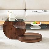 canape gris table basse DESIGN ÉLÉGANT ET AÉRIEN : Cette table basse ronde allie une base en finition noyer à une épaisse plaque de verre transparent, créant un contraste raffiné et léger. Parfaite comme table basse salon ou bout de canapé, elle s’intègre avec sophistication dans les intérieurs modernes, scandinaves ou minimalistes.