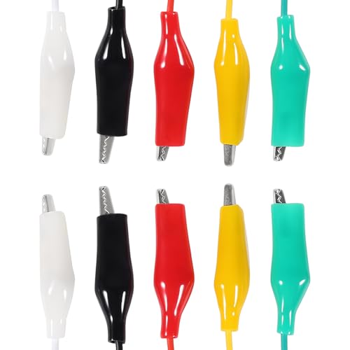 Image of 50PCS Alligator Clips Electrical Test Leads Dual Ended Crocodile Alligator Clips Electrical 5 Colors for DIY Electrical Testing Circuit Connection Experiment