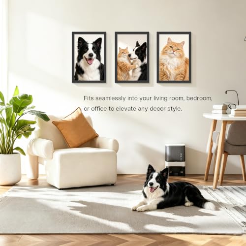 Image of Picrit 11x17 Picture Frame 3 Pack, Wall Mount Display, Black Wood Grain