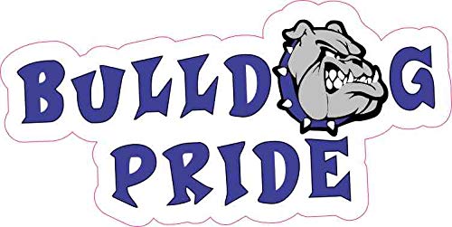 StickerTalk Bulldog Pride Vinyl Mascot Sticker, 5 inches by 2.5 inches