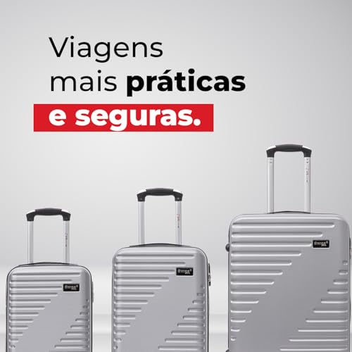 Swiss Move, Mala de Viagem, Chicago, Conjunto PP, P e M, 4 Rodas - Prata