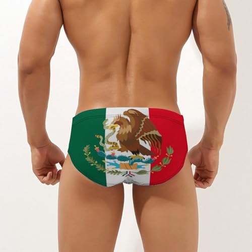 Mexican Flag Swimming Trunks for Men Soft Stretch Brief Swim Bikini Shorts Sexy Underwear Quick Dry Swimwear4