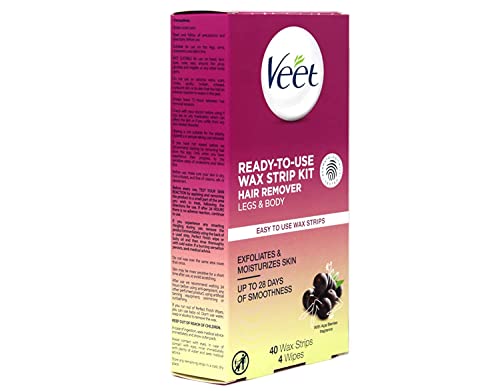 Veet Leg And Body Hair Remover Cold Wax Strips, 40 Ct (Pack Of 6) #TOP4