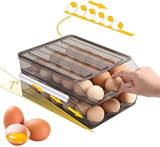 MaxAwe Fridge Egg Holder 36 Eggs, Double Layer Egg Storage Container Transparent Egg Storage Box for Kitchen and Refrigerator, Keeping Eggs Fresh