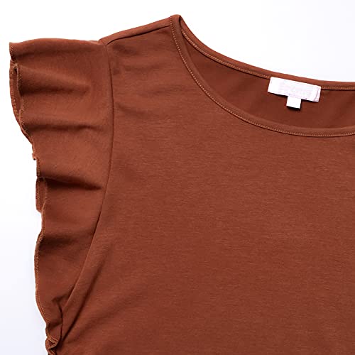 Bhome Maternity Tops Flying Shorts Sleeve Tshirt Side Ruched Pregnant Blouse Casual Pregnancy Tunic Caramel M #TOP2