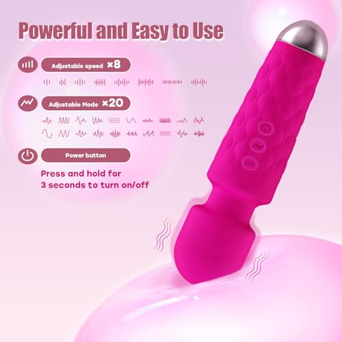 Image of Portable Handheld Back Massager to Relief Muscle Fatigue & Relax, Rose Pink | AImassa wand Portable Massage Tool to Relieve Neck and Shoulder Muscle Fatigue and Promote Relaxation