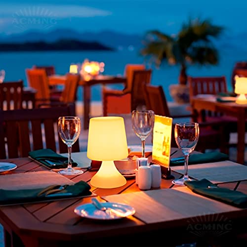 Lámpara de Mesa LED Sin Cable Con Batería, Lampara de Escritorio Regulable Blanca Con Control Remoto Y Cambio de Color RGB, Lámpara de Mesa Exterior Recargable, 4 Modos, Para Restaurante, Bar Cover