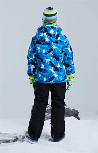 Image of WOWULOVELY Big Boy's 2-Piece Colorblock Snow Pants and Jacket Snowsuit Ski Suit