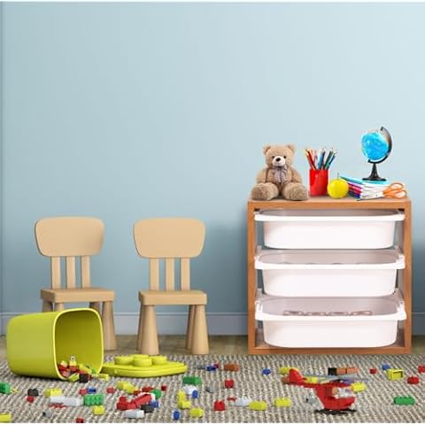 Comfyt 3 Bins Storage Drawer Organizer, Drawers Unit for Under Desk, Toy Storage, Wall Mounted Rack for Kitchen, Bedroom Dresser, Garage and Kids Room (Walnut) Cover