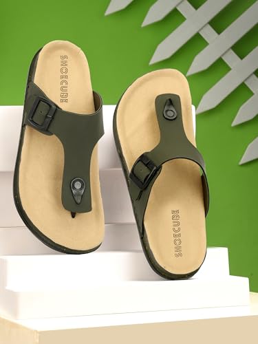 Image of Men V-Shape Thong Slippers | Casual Flip-Flops | Slippers for Men | Lightweight Rubber Sandals | Comfortable Anti-Slip Footwear