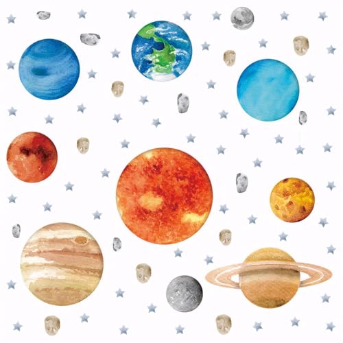 78pcs Funny Universe Planet Wall Stickers - Cute Stickers are Removable Solar...