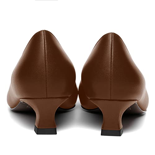 MOVINSTEPS Womens Dating Matte Slip On Round Toe Dress Spool Low Heel Pumps Shoes 1.5 Inch4